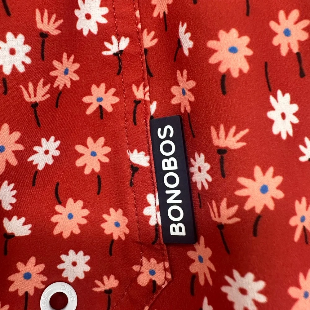 Bonobos Riviera Swim Shorts‎ 8” Inseam Red Lined Drawstring Mens Size XL